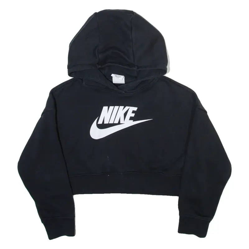 NIKE Cropped Girls Black Hoodie S
