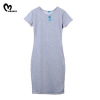 Women Casual Dress, Short Sleeve Solid Color Round Neck Dress, Slim-Fit Over Knee Dress for Party, Bar, Night Club