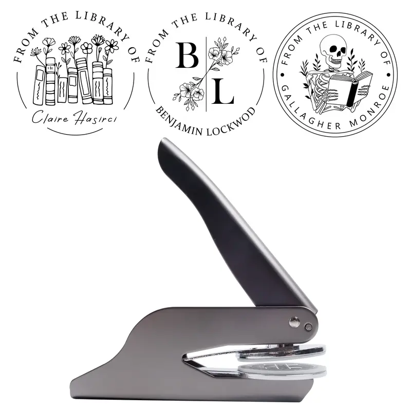 Custom Library Book Embosser | CustomEmbosser |Ex Libris |From the Library Of |Great for Personalizing Books I Multiple Desig...