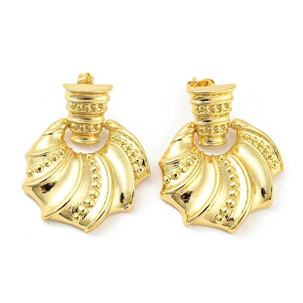 Brass Dangle Stud Earrings
