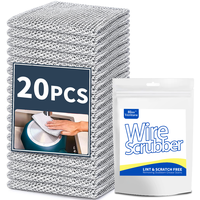 Cleaning Wire Dishwashing Rag for Wetand Dry, No Scratches Scrub and No Odor,Reusable and Washable forCookware, Sinks, Dishes...