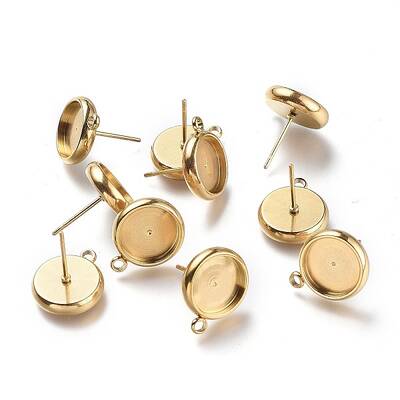 Ion Plating(IP) 304 Stainless Steel Stud Earring Settings