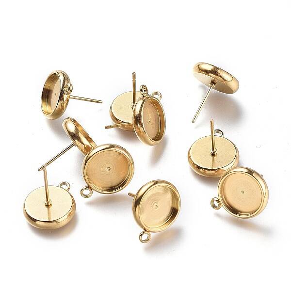 Ion Plating(IP) 304 Stainless Steel Stud Earring Settings