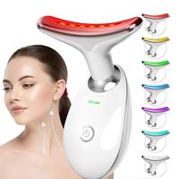 Multi-Mode Facial Neck Massager, Wrinkle Reduction & Face Sculpting Anti-Aging & Skin Firming, Rechargeable 7-Color Comfort L...