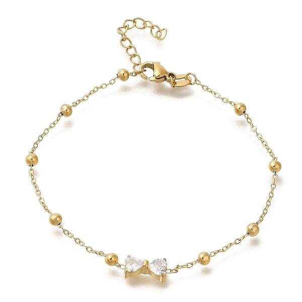 304 Stainless Steel with Cubic Zirconia Link Bracelets