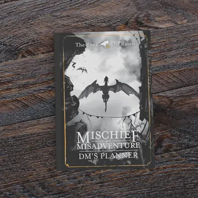 Rook & Raven Dungeon Master's Planner for Dungeons & Dragons - Mischief and Misadventure Series - A5 Paperback Book