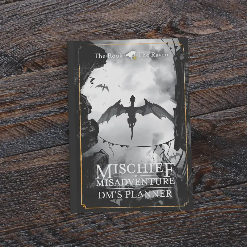 Rook & Raven Dungeon Master's Planner for Dungeons & Dragons - Mischief and Misadventure Series - A5 Paperback Book