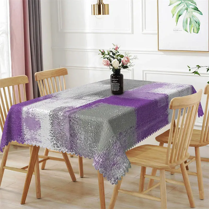 Mottled Purple Grey Texture Rectangle Tablecloth - Aperturee