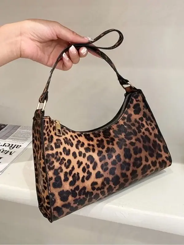 Women's Fashion Leopard Pattern Baguette Bag,  Trendy All-match Underarm Bag, Simple All-match Bag for Daily Life for Women &...