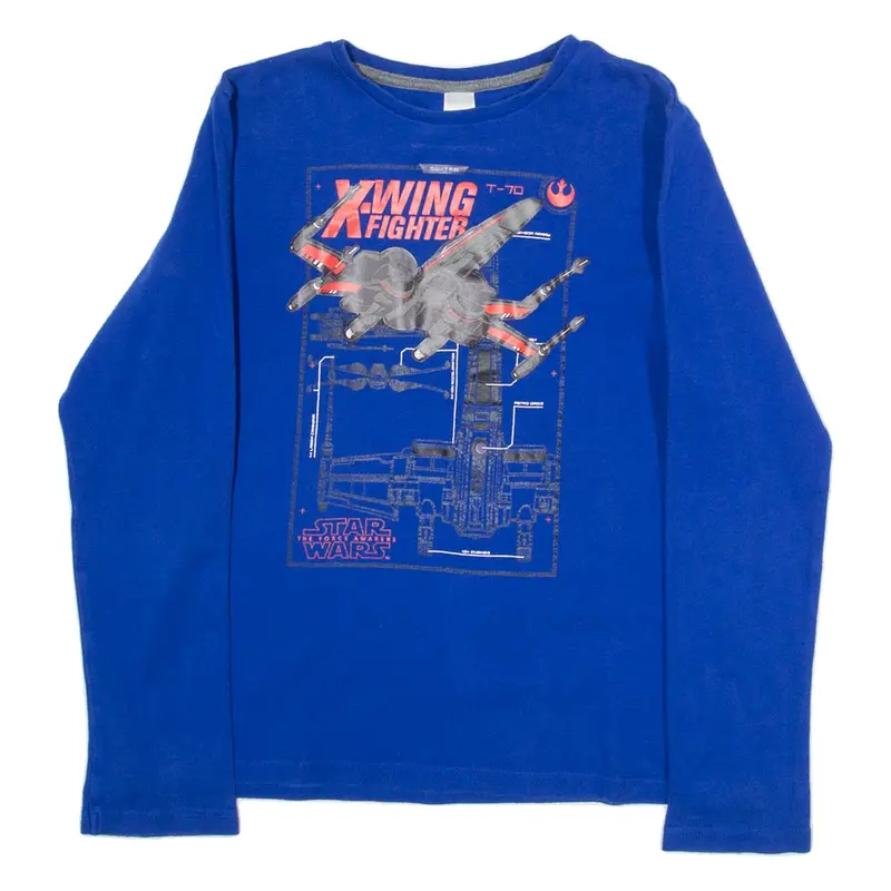 STAR WARS Boys T-Shirt Blue Long Sleeve XXS