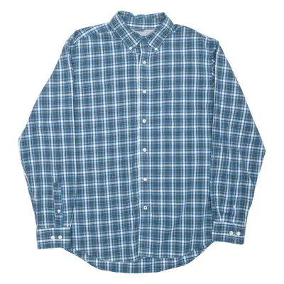 NAUTICA Shirt Blue Plaid Long Sleeve Mens L