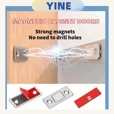 Cabinet Magnetic Catch Ultra Thin Magnets for Kitchen and Cabinet Door Closures, Strong Magnets with No Hole Drilling Requir...