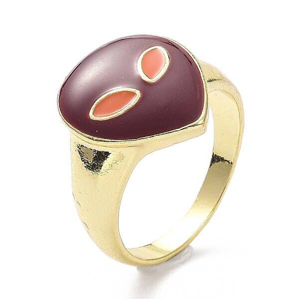 Teardrop with Face Alloy Enamel Finger Rings