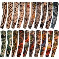 20pcs Temporary Tattoo Arm Sleeves Arts Fake Slip on Arm Sunscreen Sleeves Body Art Stockings Protector -Designs Tribal, Tige...
