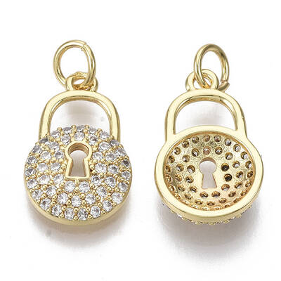 Brass Micro Pave Cubic Zirconia Pendants
