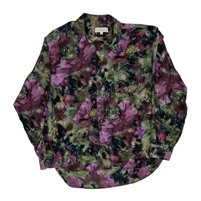 Casucci Floral Patterned Shirt - Large Multicoloured Cotton