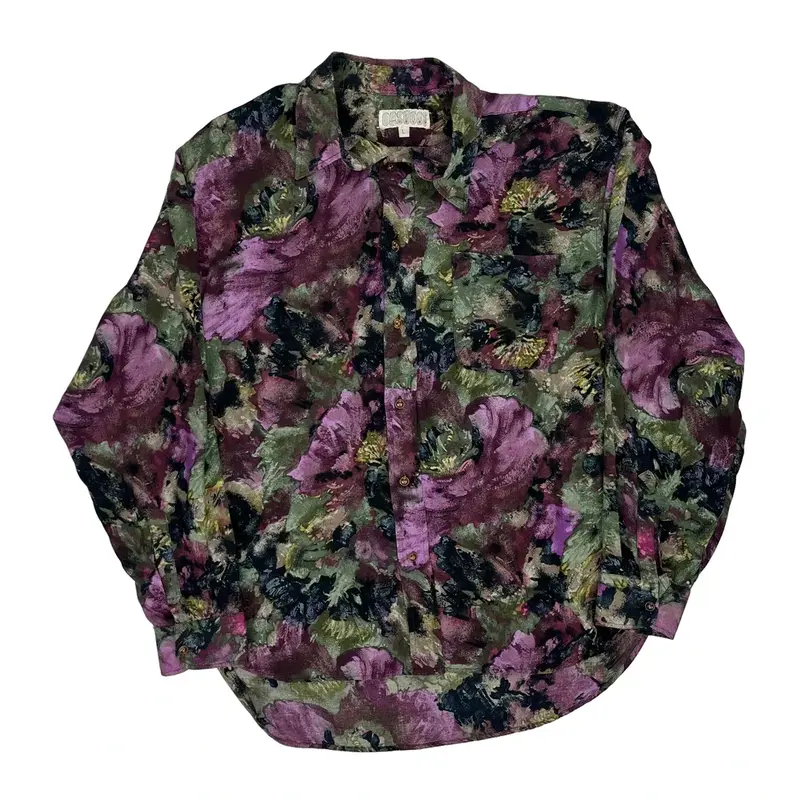 Casucci Floral Patterned Shirt - Large Multicoloured Cotton