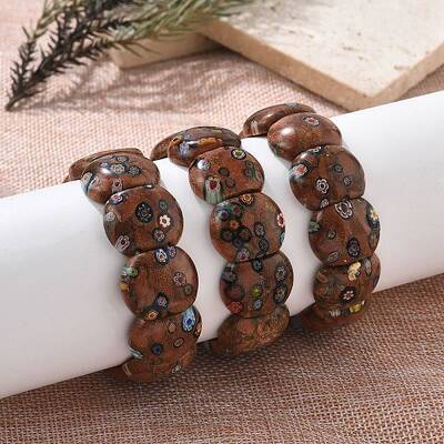 Handmade Millefiori Glass Beads Stretch Bracelets