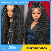 13x4 Lace Frontal Wigs Human Hair Kinky Curly Frontal Wig Brazilian Wave Curly Wigs Human Hair For Women PrePlucked 180% Dens...
