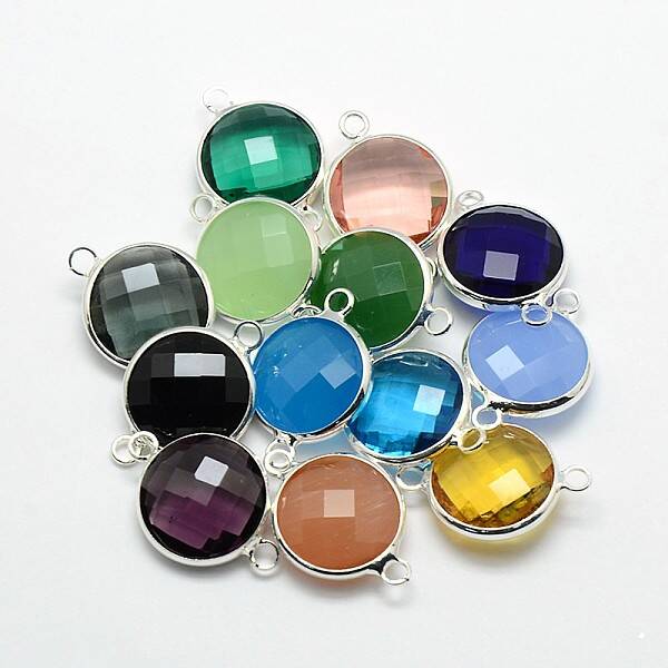 Silver Color Plated Brass Glass Links connectors