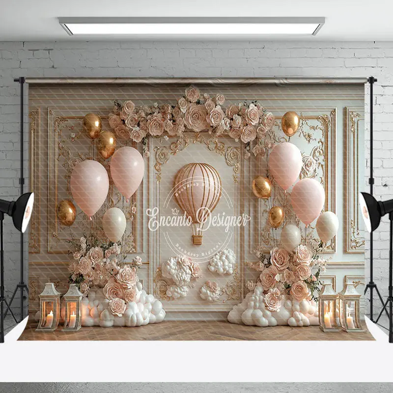 Luxury White Wall Rose Balloons Wedding Backdrop - Aperturee