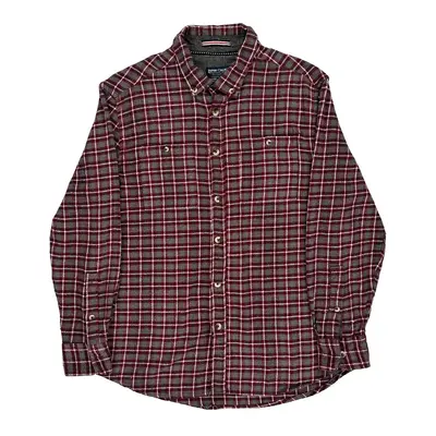 Report Collection Checked Shirt - Large Red Cotton Blend