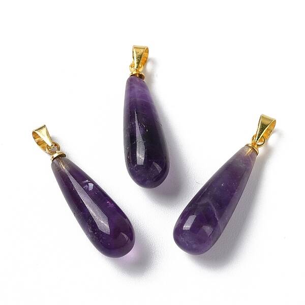 Natural Amethyst Teardrop Pendants