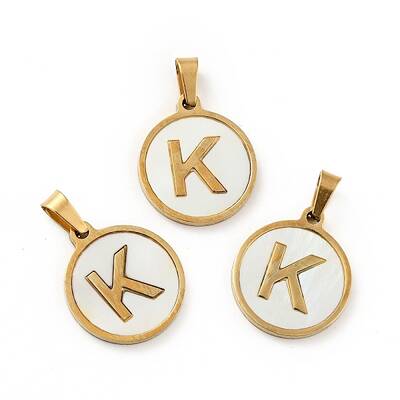 PVD Vacuum Plating 304 Stainless Steel with White Shell Pendants