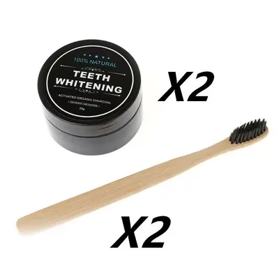 Bamboo Charcoal Toothbrush Set | Color: Black2sets | style: 30g