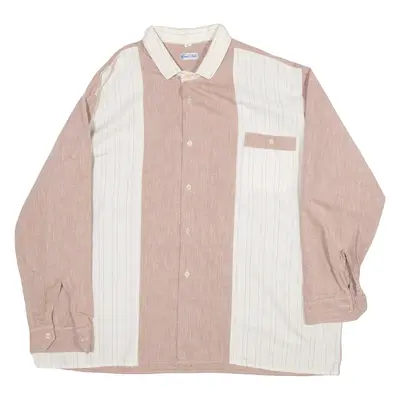 KING'S CLUB Mens Shirt Pink Striped Long Sleeve 2XL