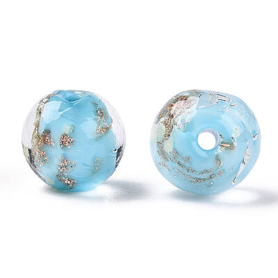 Luminous Handmade Gold Sand Lampwork Beads