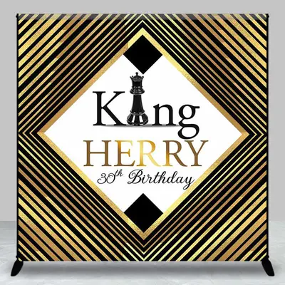 Black Gold King Custom Name 30th Birthday Backdrop - Aperturee
