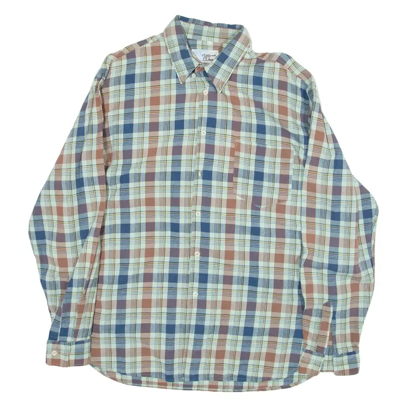 WRANGLER Mens Shirt Blue Check Long Sleeve M