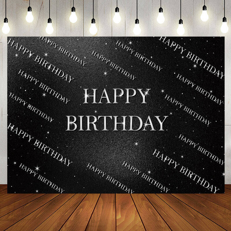 Sliver Step And Repeat Black Wall Birthday Backdrop - Aperturee