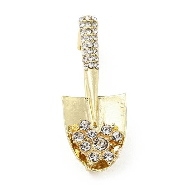 Shovel Alloy Rhinestone Brooch Pins