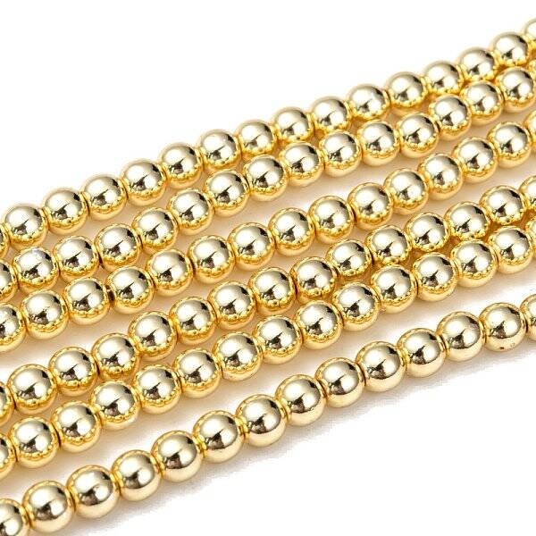 Electroplate Non-magnetic Synthetic Hematite Beads Strands