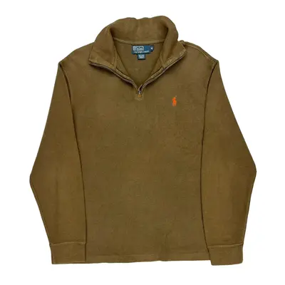 Polo By Ralph Lauren 1/4 Zip - Medium Brown Cotton