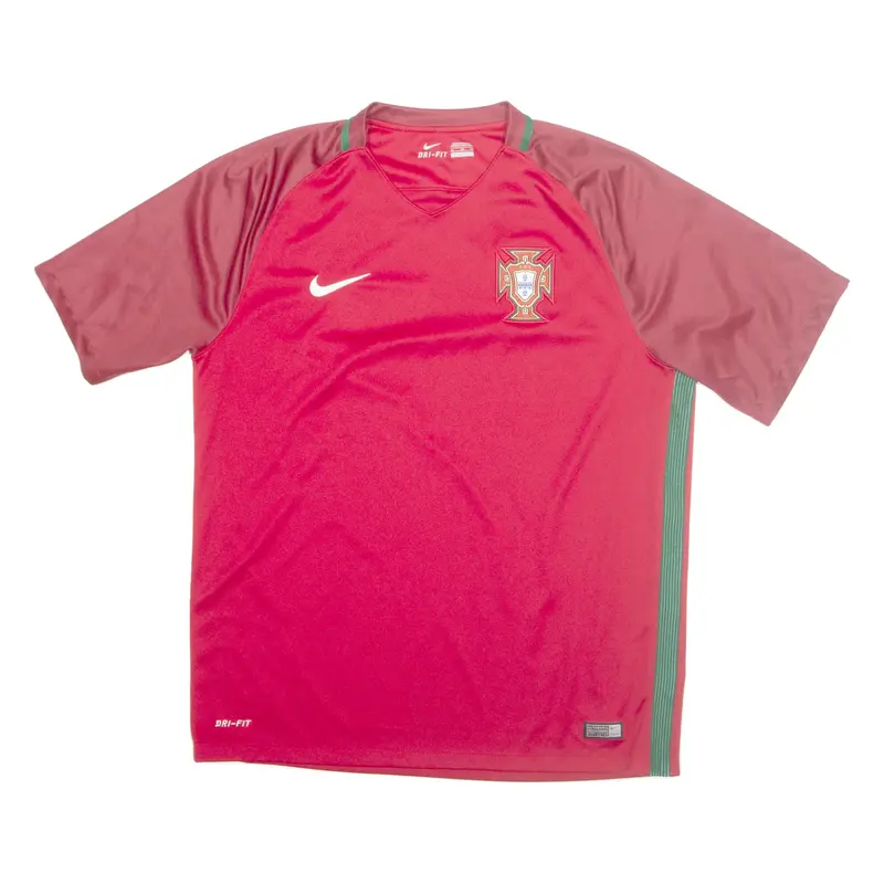 NIKE Portugal Football Mens Football Shirt Jersey Red V-Neck XL
