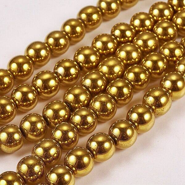 Electroplate Non-magnetic Synthetic Hematite Beads Strands
