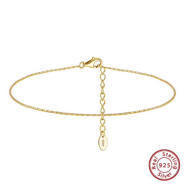 925 Sterling Silver Boston Link Chain Anklet