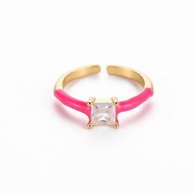 Brass Enamel Cuff Rings