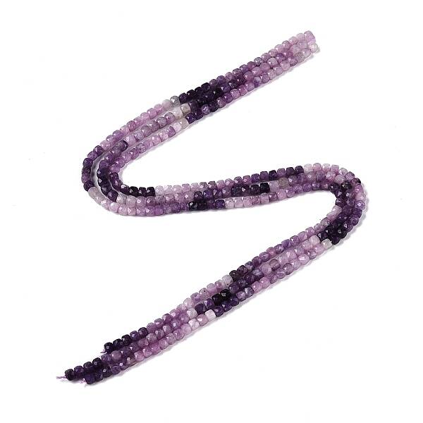 Gradient Color Natural Lepidolite Beads Strands