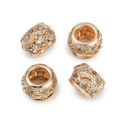 Brass Rhinestone European Beads