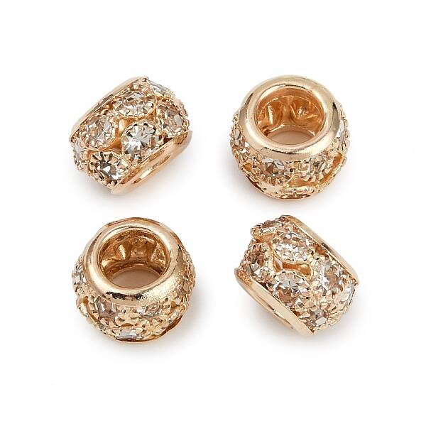 Brass Rhinestone European Beads