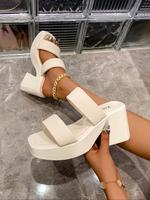Women's Fashionable Plain Color Chunky Sandals, Casual Comfortable Platform Sandals for Summer, Lightweight Breathable Shoes ...