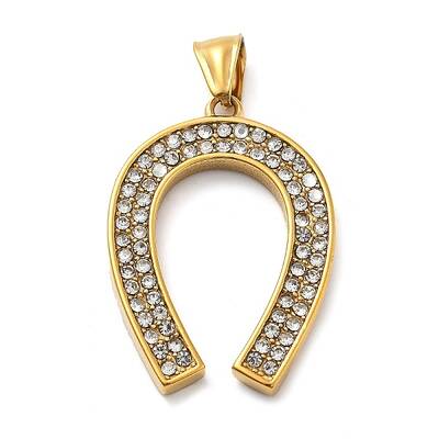 304 Stainless Steel Rhinestone Pendants