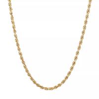 3mm Rope Chain Necklace for Men and Women(Unisex) Stainless Steel 18K Gold Plated Rope Necklace, Mens Chains for Boys and Gir...