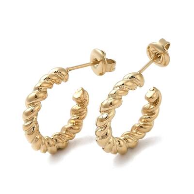 304 Stainless Steel Twist Stud Earrings