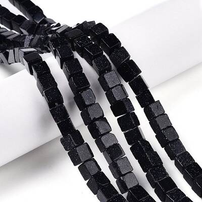 Synthetic Blue Goldstone Beads Strands