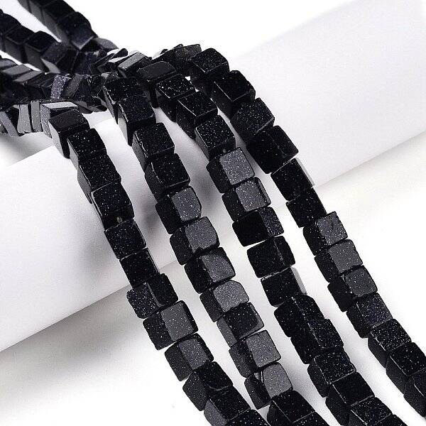 Synthetic Blue Goldstone Beads Strands